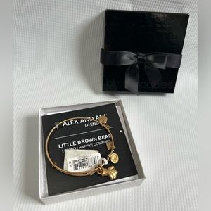 NEW Alex & Ani Charity by Design, International, Little Brown Bear Bracelet Gold